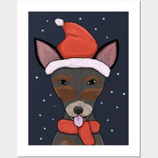 Christmas rat terrier Posters and Art